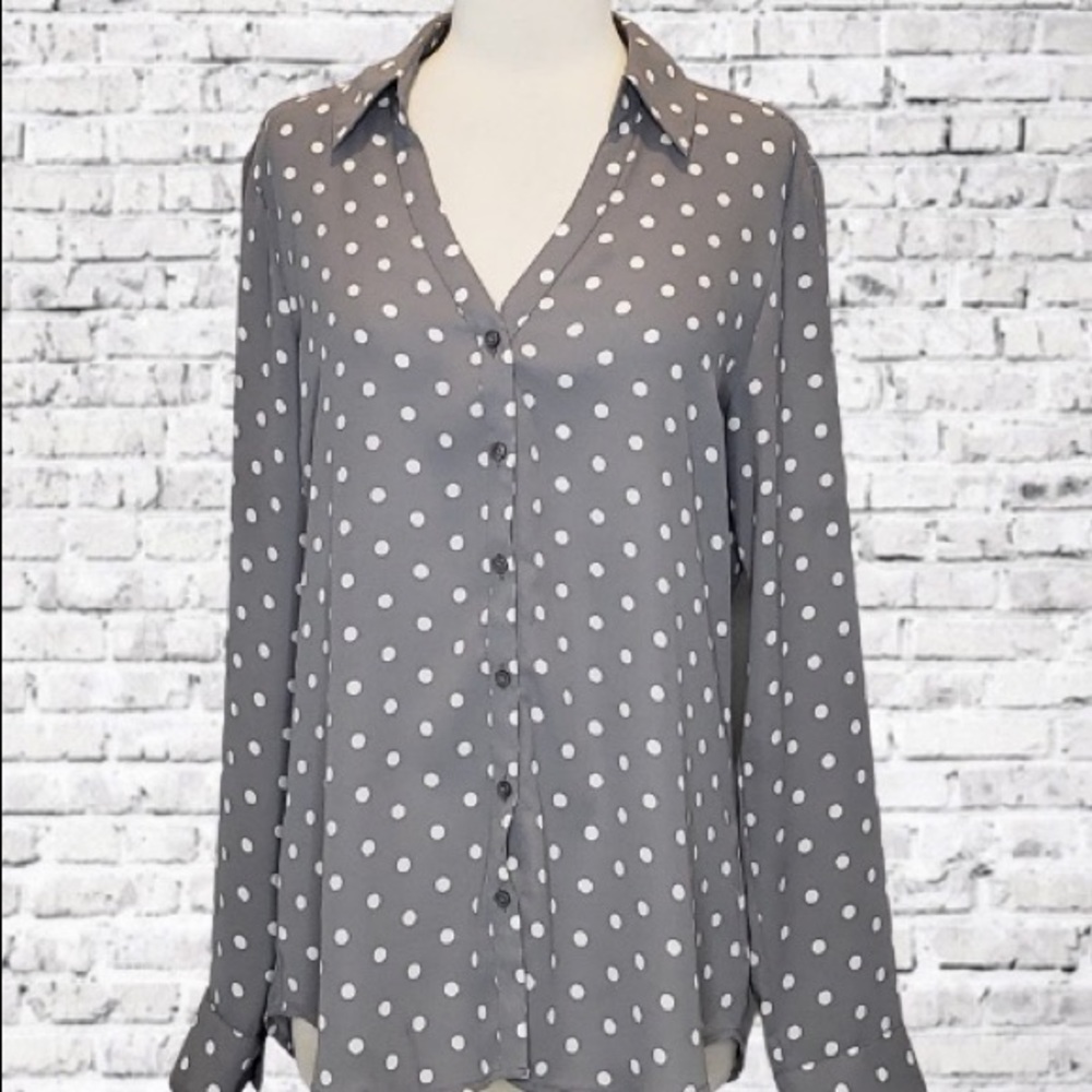 Small Express Portofino Shirt in Grey Polka Dot